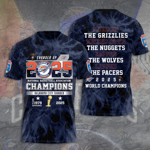 Oklahoma City Thunder 2025 NBA Champions 3D Apparel – TANTN 13985