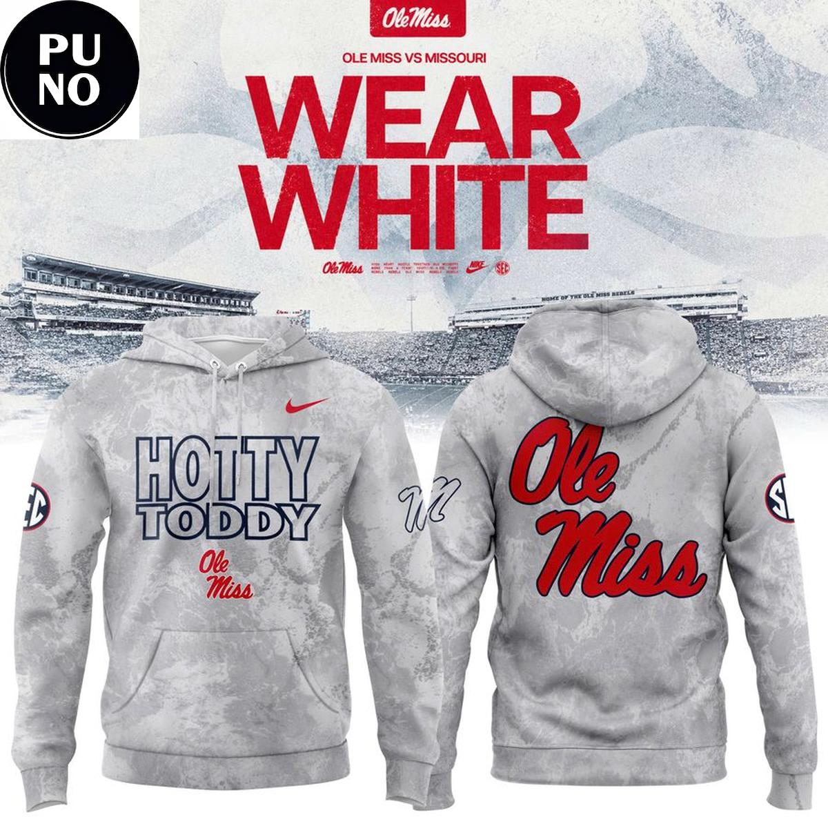 Ole Miss Rebels 2026 Wear White Camo Hoodie T-Shirt