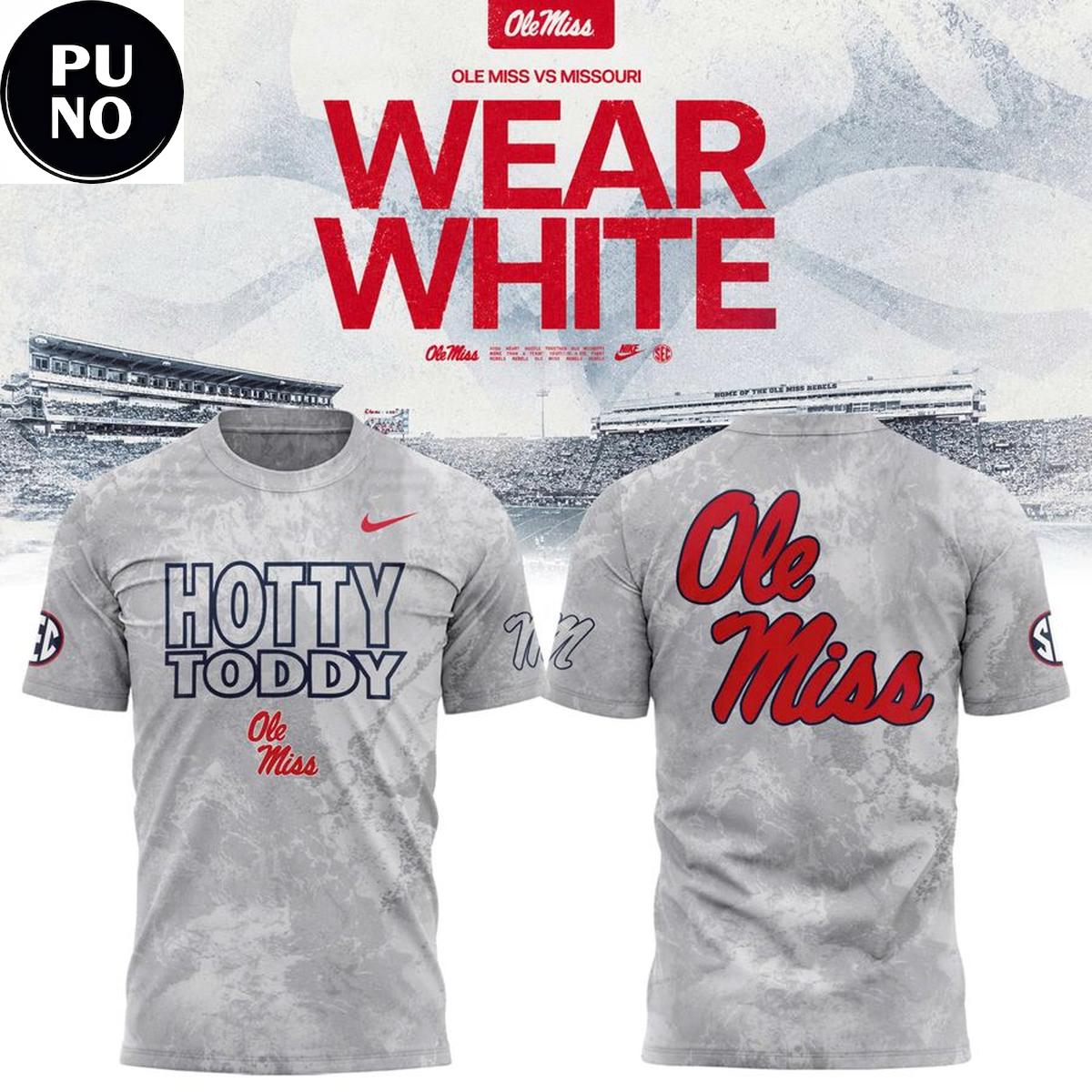 Ole Miss Rebels 2026 Wear White Camo Hoodie T-Shirt