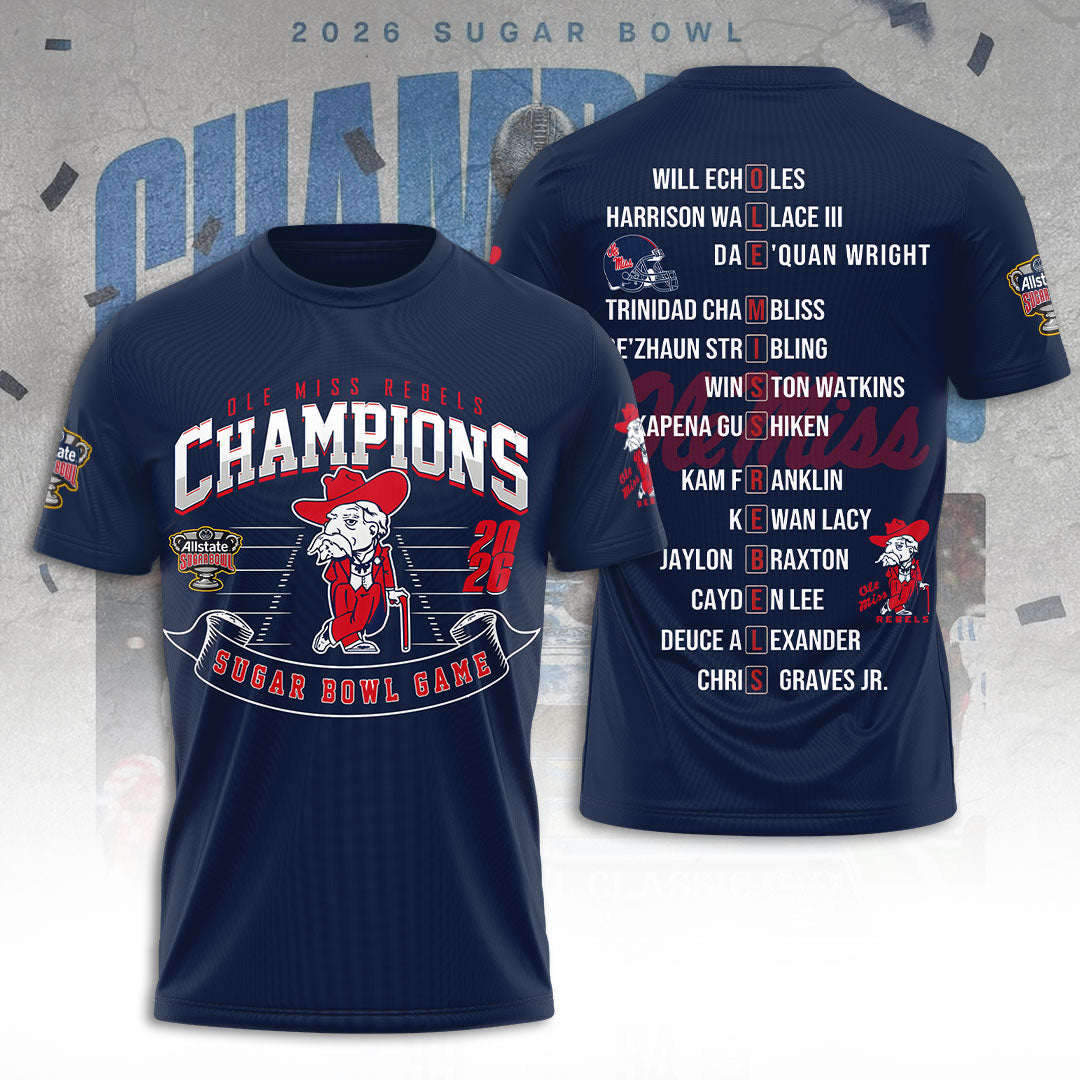 Ole Miss Rebels Football 3D Apparel – TANTN19889