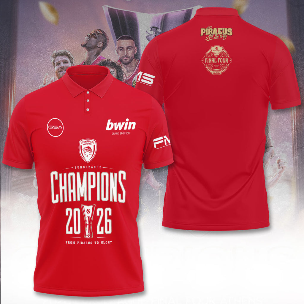 Olympiacos B.C. 2026 EuroLeague Champions 3D Apparel – TANTN23577
