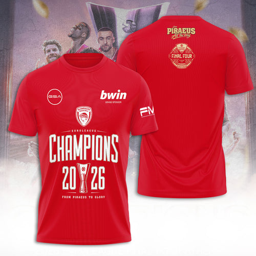 Olympiacos B.C. 2026 EuroLeague Champions 3D Apparel – TANTN23577