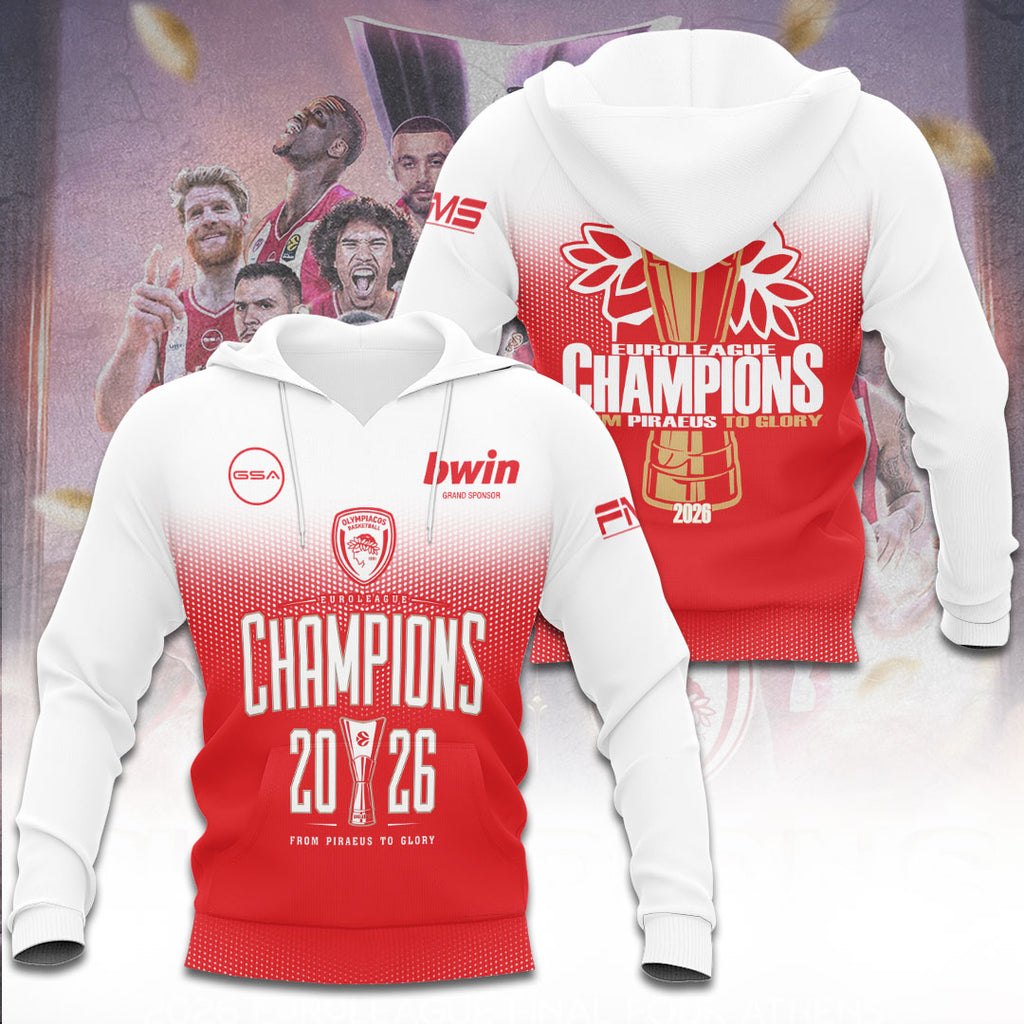 Olympiacos B.C. 2026 EuroLeague Champions 3D Apparel – TANTN23578
