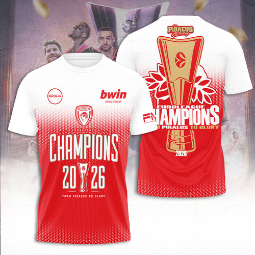 Olympiacos B.C. 2026 EuroLeague Champions 3D Apparel – TANTN23578