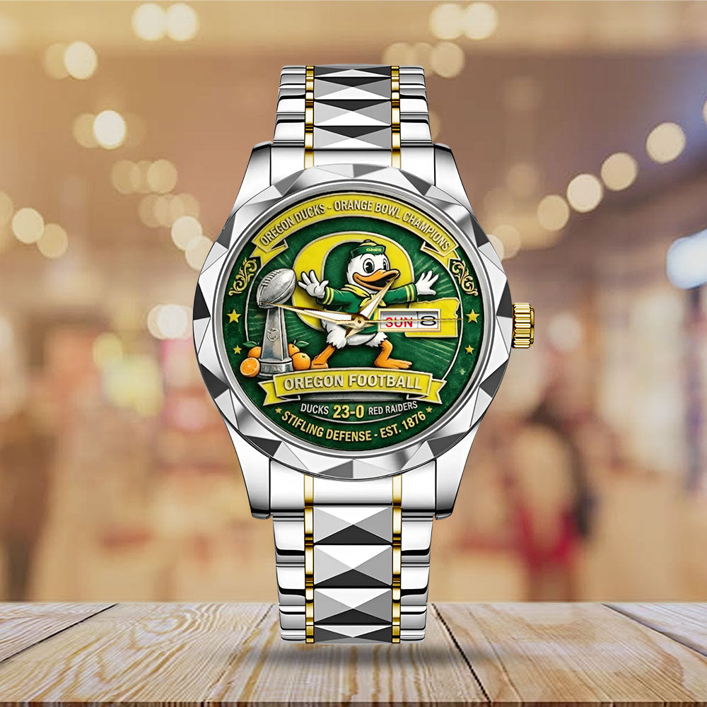 Oregon Ducks Football Orange Bowl Champions Alloy Luxury Quartz Watch – MAITM14354