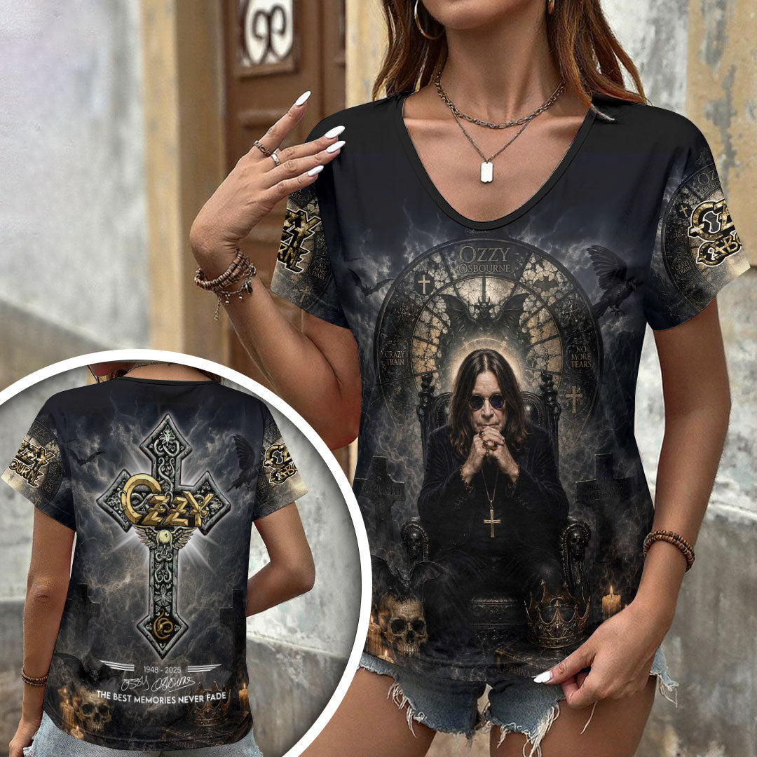 Ozzy Osbourne 3D Women's V-Neck T-Shirt – HOATT18379