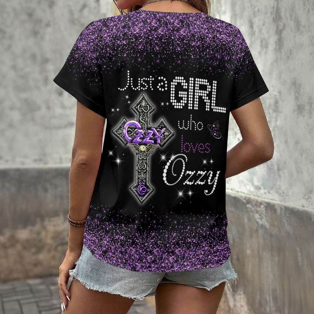 Ozzy Osbourne 3D Women's V-Neck T-Shirt – HOATT18476