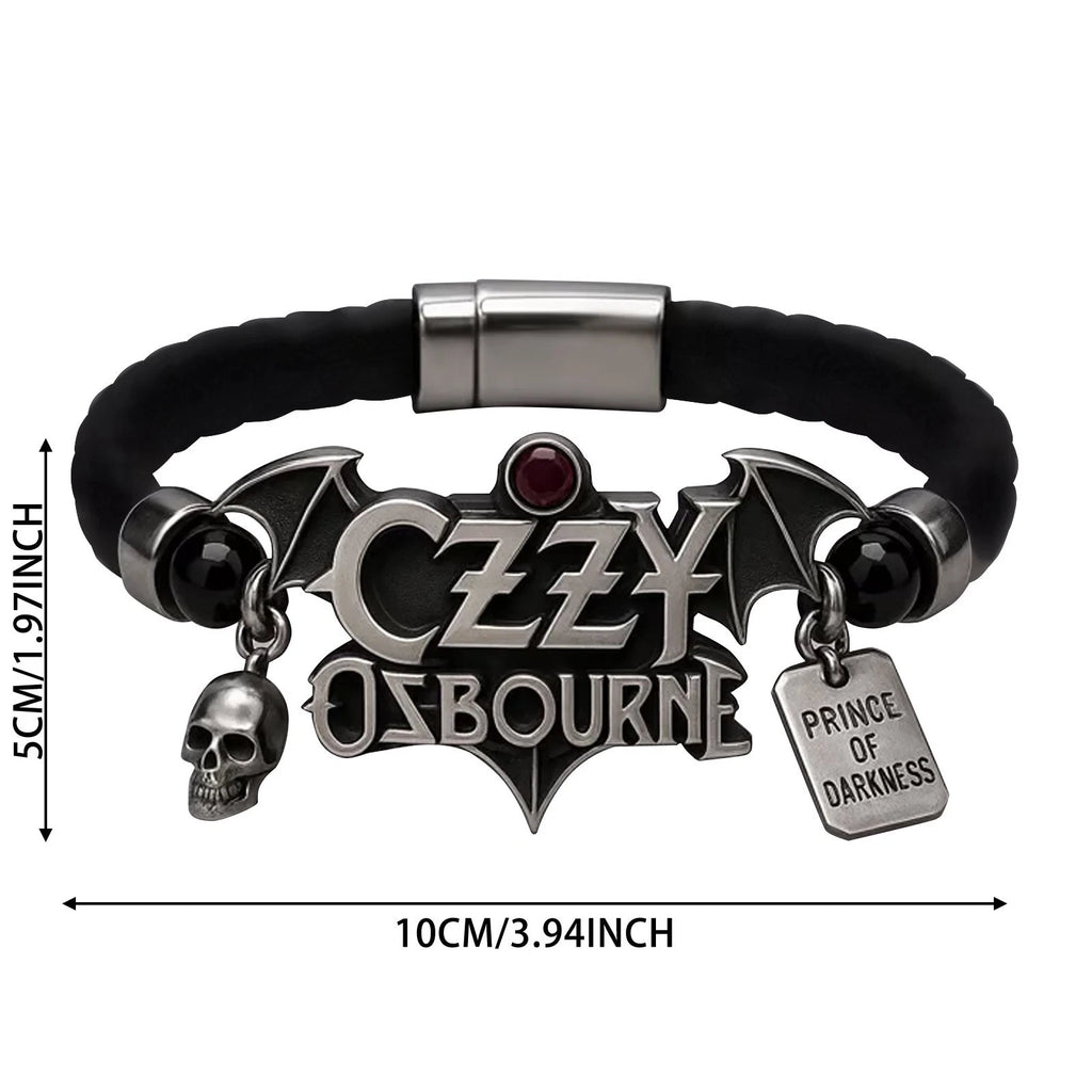 Ozzy Osbourne Leather Bracelet with Charms – MAITMDROP142