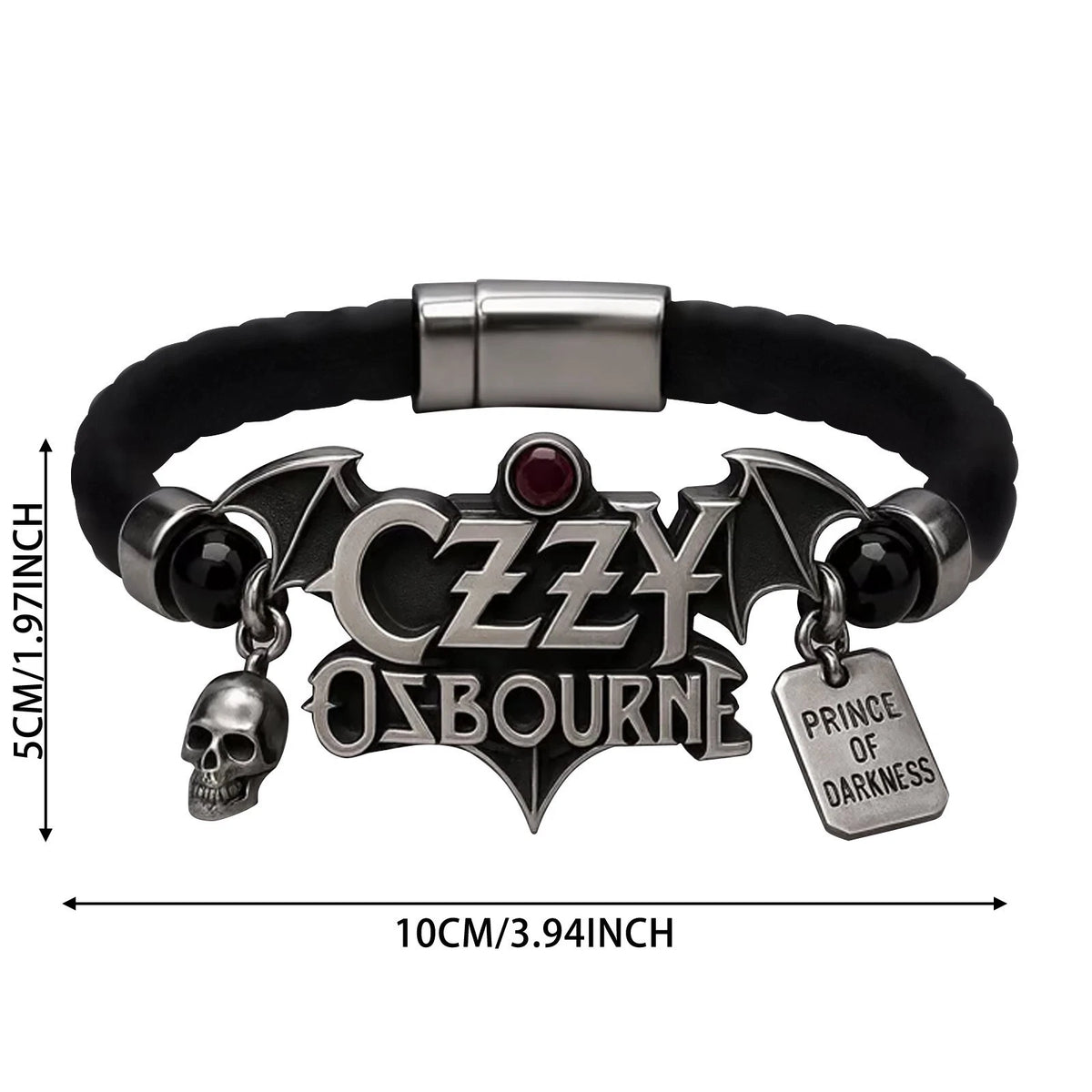 Ozzy Osbourne Leather Bracelet with Charms – MAITMDROP142