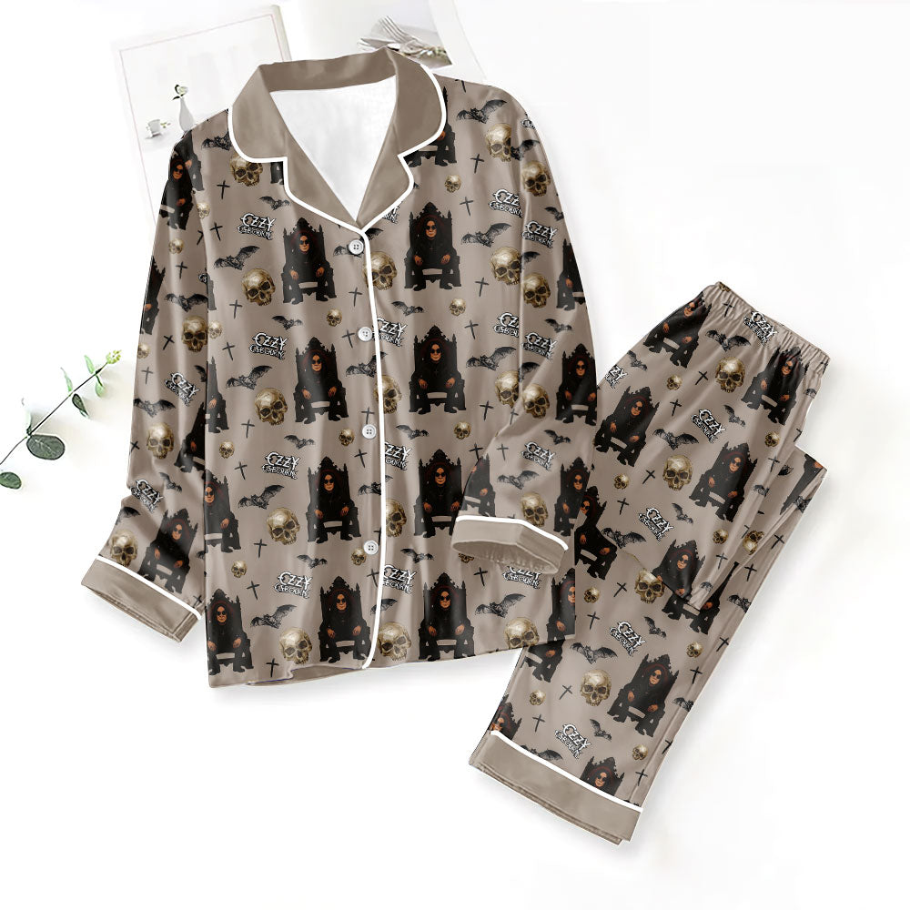 Ozzy Osbourne Satin Pajama Set with Piping – GNENEW584