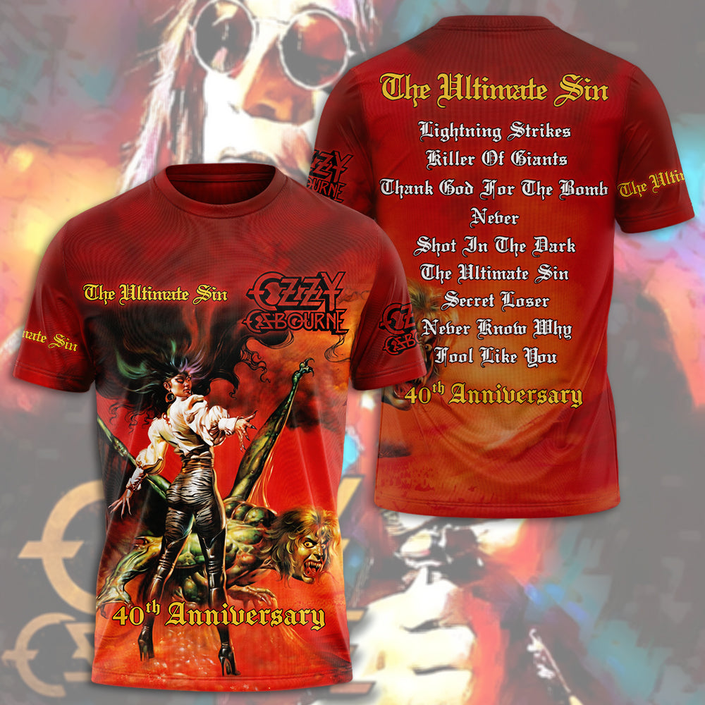 Ozzy Osbourne: The Ultimate Sin 40th Anniversary 3D Apparel – TMTHU4988
