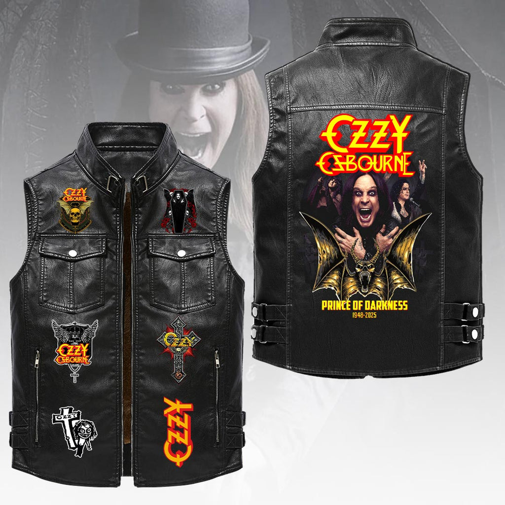 Ozzy Osbourne Premium 2D Sleeveless Leather Vest – HOATT19888