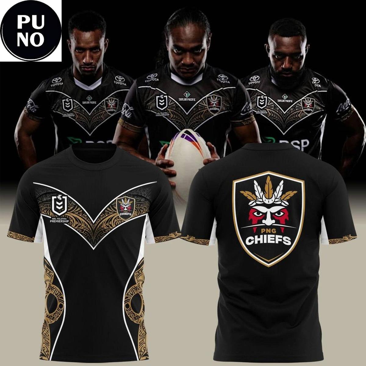 PNG Chiefs 2026 NRL Telstra Premiership New Logo Hoodie T-Shirt