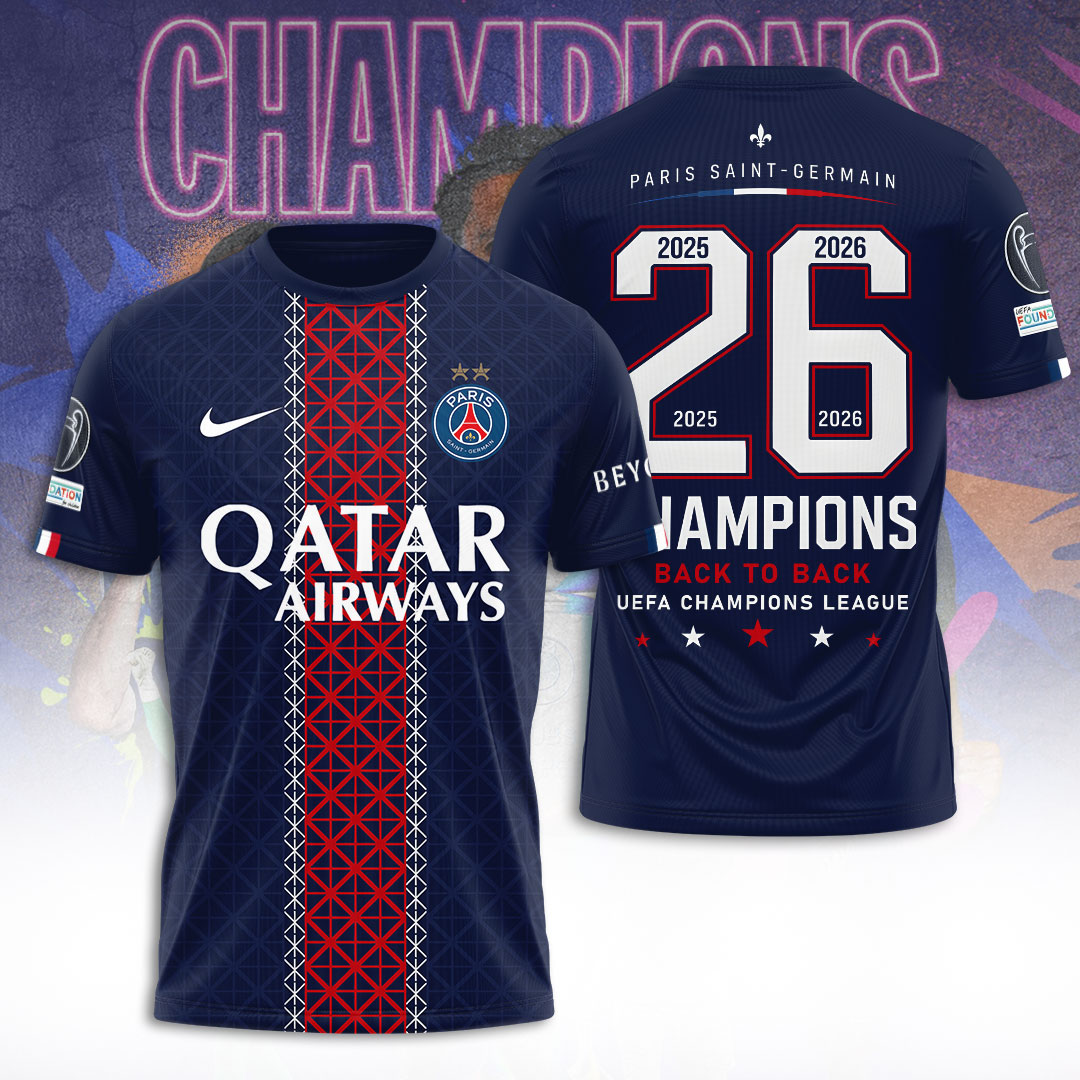 Paris Saint-Germain Champions of Europe 25/26 3D Apparel – TANTN23273