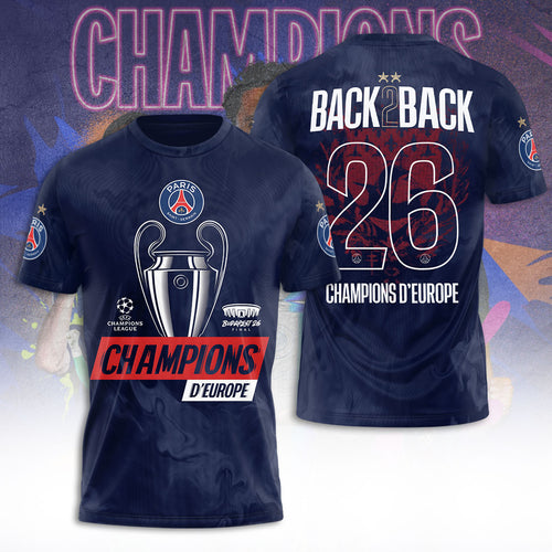 Paris Saint-Germain Champions of Europe 25/26 3D Apparel – TANTN23290