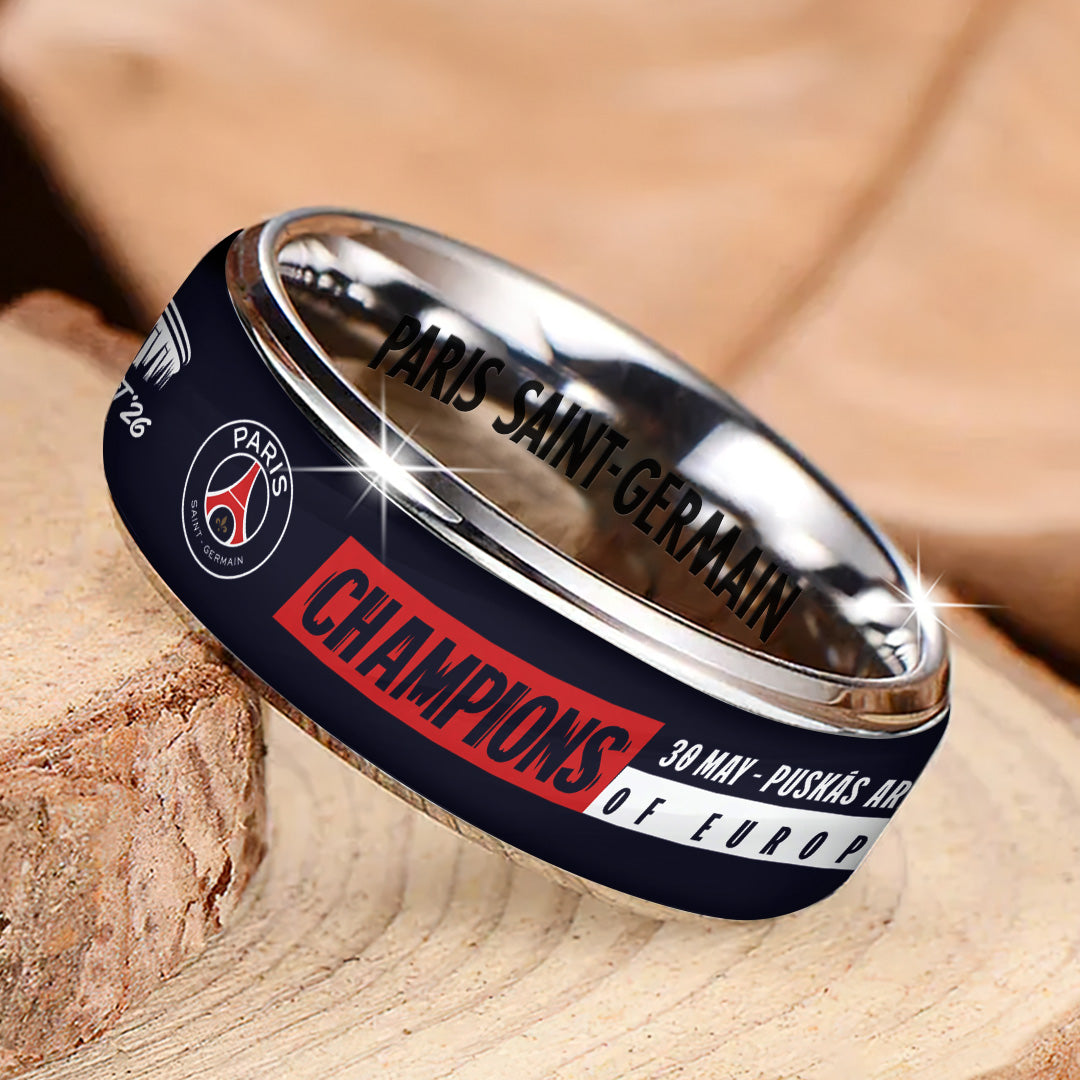 Paris Saint-Germain Champions of Europe 25/26 Custom Alloy Ring – TANTN23283