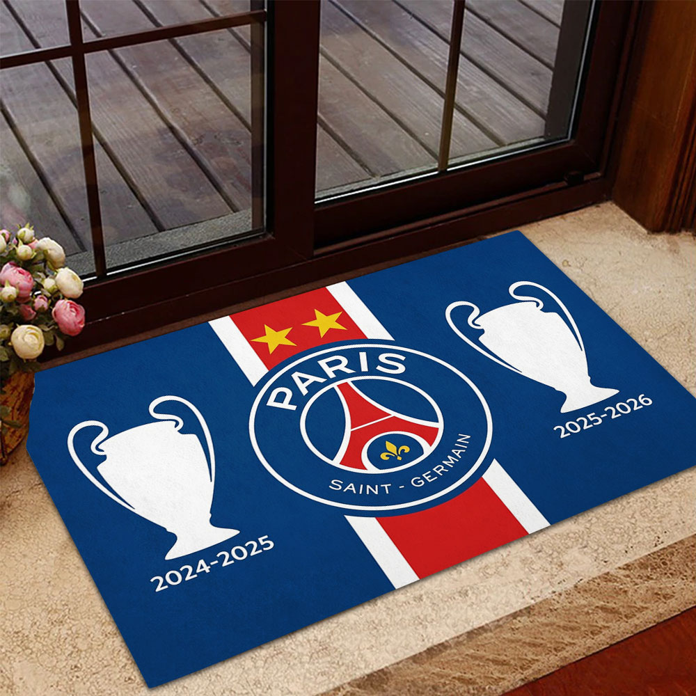 Paris Saint-Germain Champions of Europe 25/26 Custom Doormat – TANTN23329