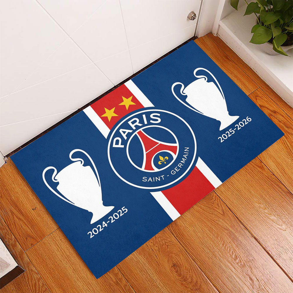 Paris Saint-Germain Champions of Europe 25/26 Custom Doormat – TANTN23329