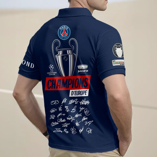 Paris Saint-Germain 25/26 Champions League Champions Zip Polo Shirt – HOATT18446