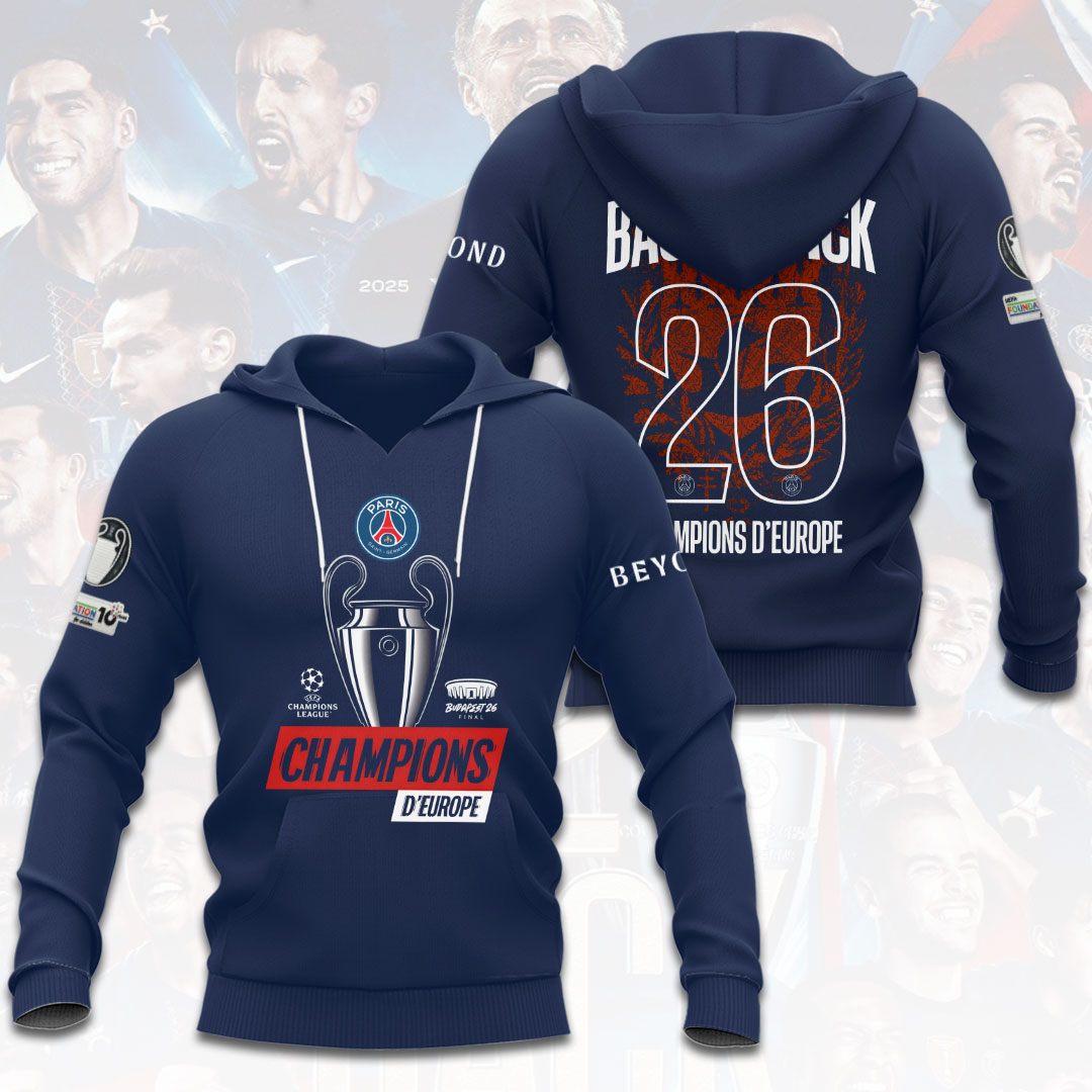 Paris Saint-Germain 25/26 Champions League Champions 3D Apparel – HOATT18323