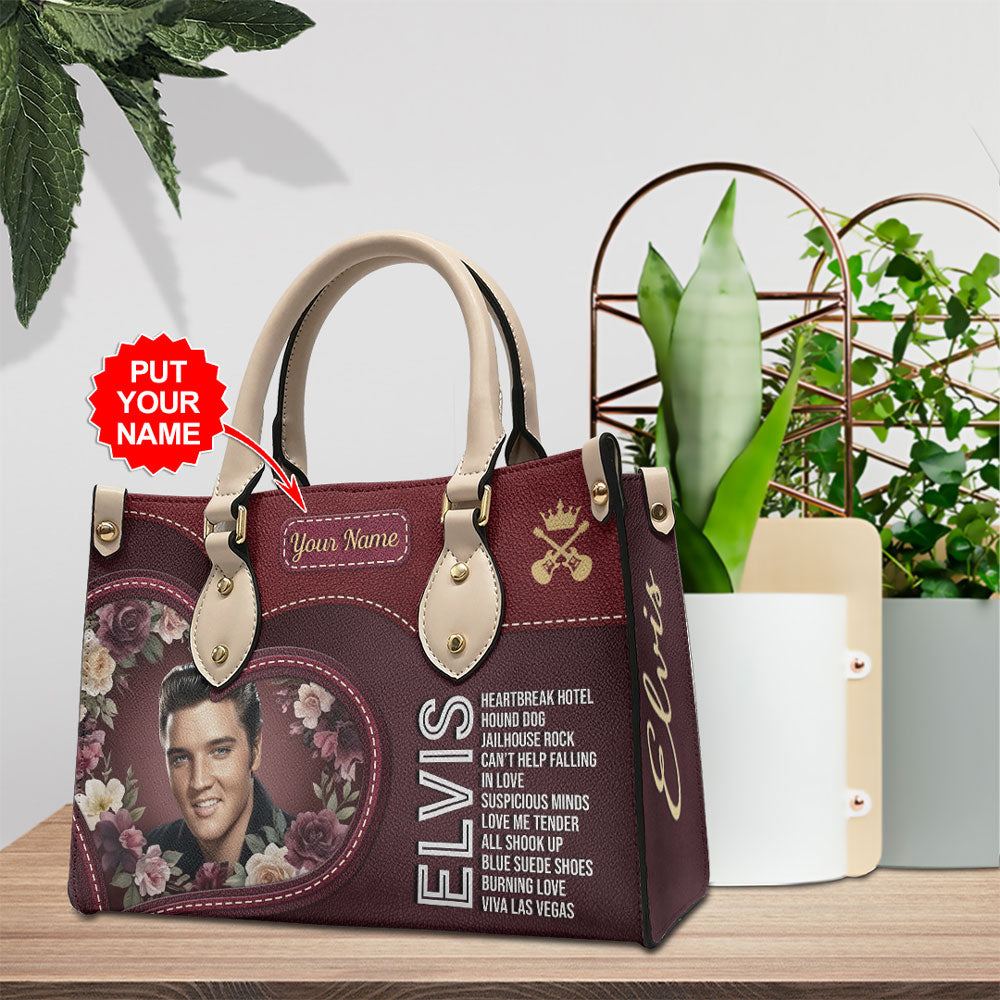 Personalized Elvis Presley Leather HandBag – TMTHU6553