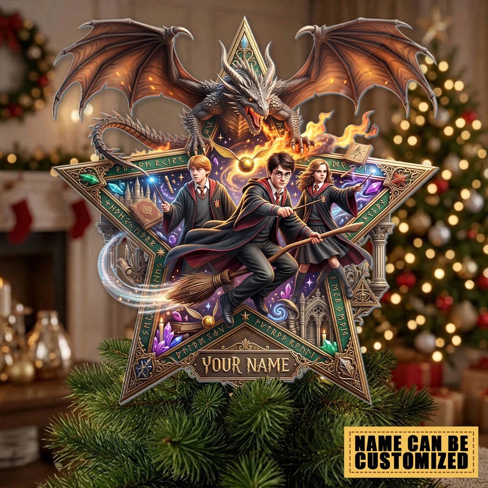 Personalized Harry Potter 25th Anniversary Christmas Tree Topper – TMTHU9734