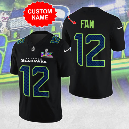 Personalized Seattle Seahawks Super Bowl LX 3D Football Jersey – MAITM14632