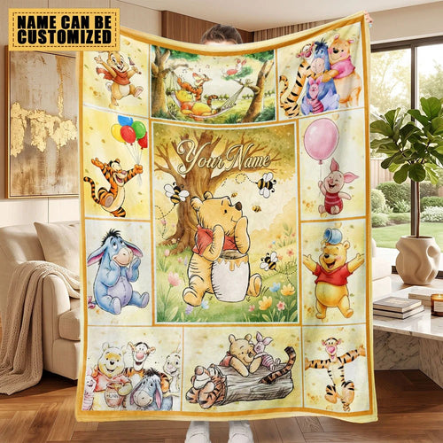 Personalized Winnie-the-Pooh x Eeyore Fleece Blanket – TMTHU9464
