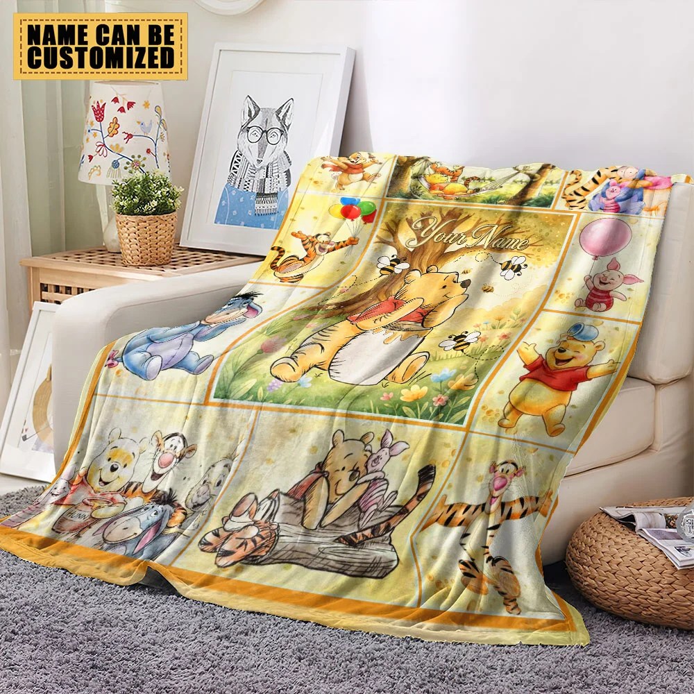 Personalized Winnie-the-Pooh x Eeyore Fleece Blanket – TMTHU9464