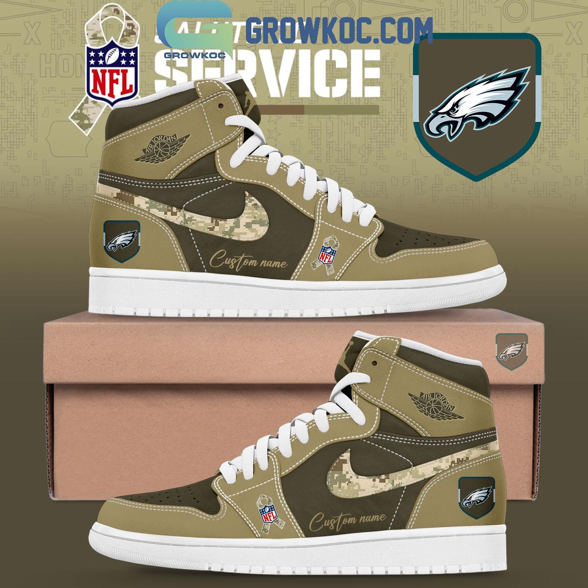 Philadelphia Eagles Salute To Service Air Jordan 1 Shoes