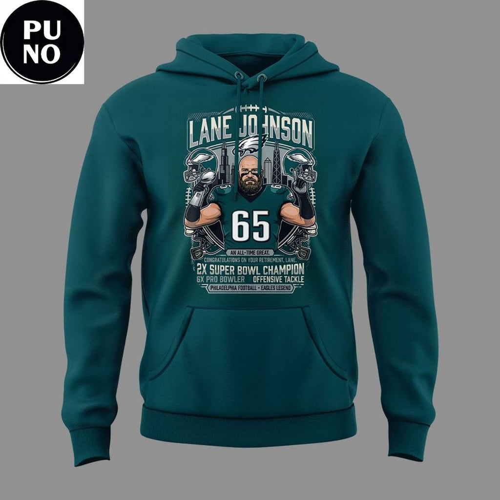 Philadelphia Eagles x Lane Johnson 2026 Always Remembered Legend Hoodie T-Shirt