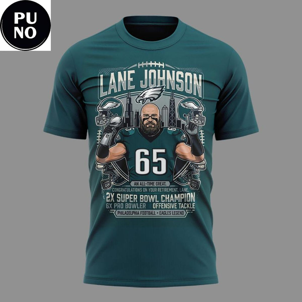 Philadelphia Eagles x Lane Johnson 2026 Always Remembered Legend Hoodie T-Shirt