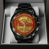Philadelphia Phillies 142th Anniversary 2025 Black Stainless Steel Watch – TANTN16085