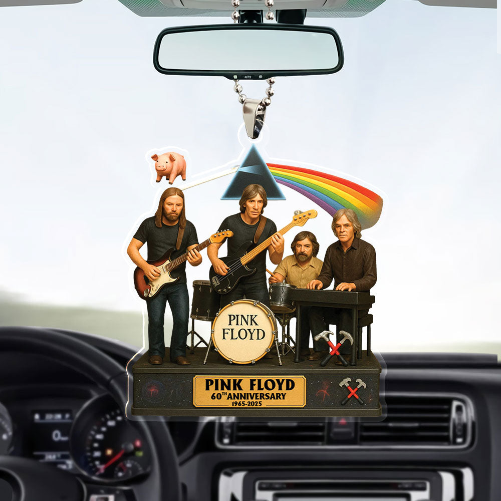 Pink Floyd 60th Anniversary Custom Shape Clear 1-sided Acrylic Car Ornament – MAITM12743