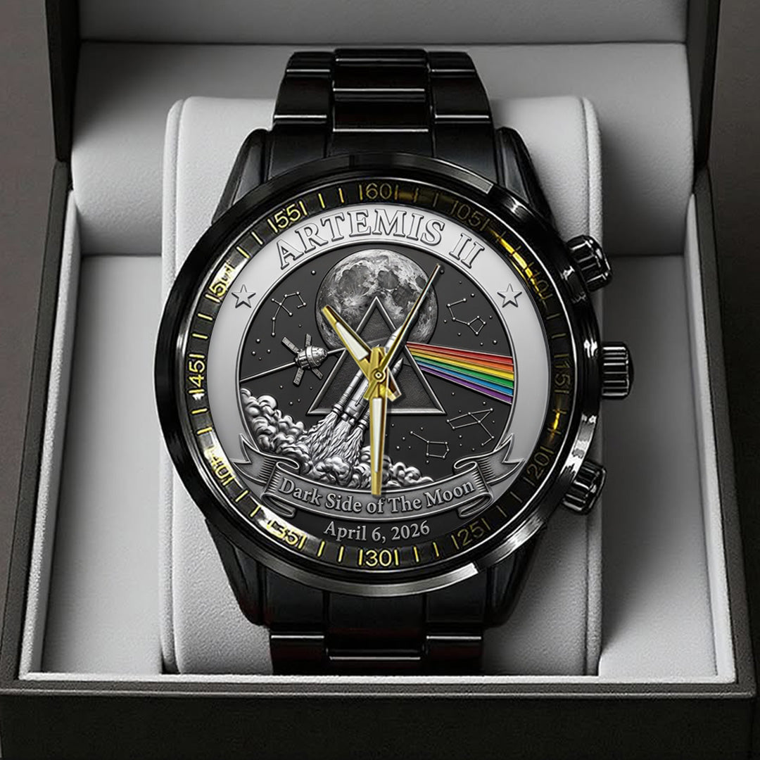 Pink Floyd x Artemis II Black Stainless Steel Watch – TANTN22408
