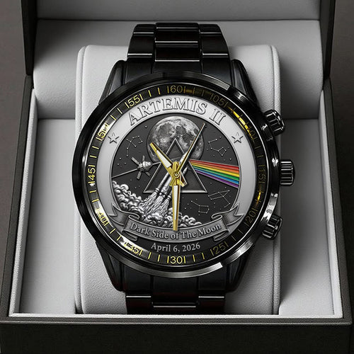 Pink Floyd x Artemis II Black Stainless Steel Watch – TANTN22408