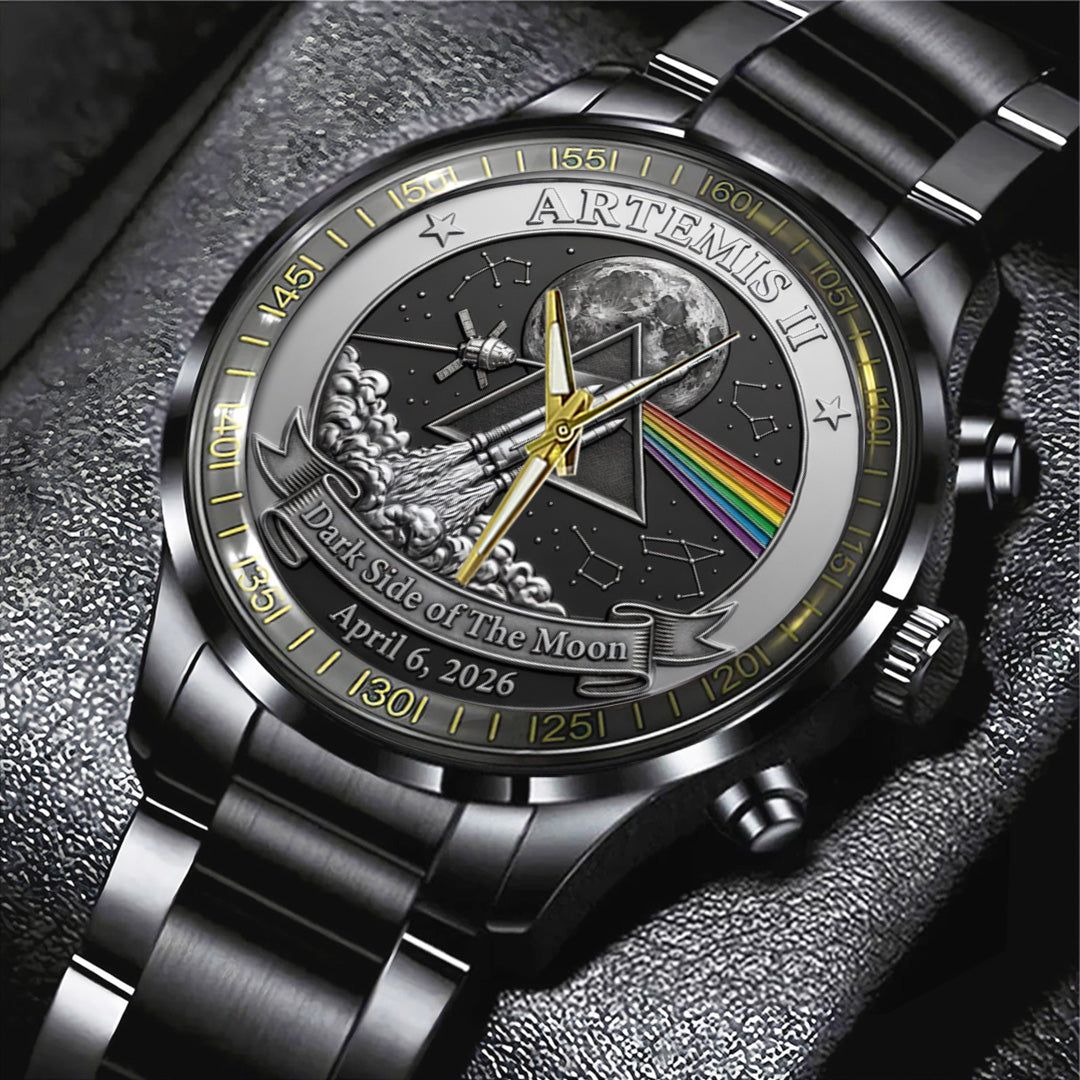 Pink Floyd x Artemis II Black Stainless Steel Watch – TANTN22408