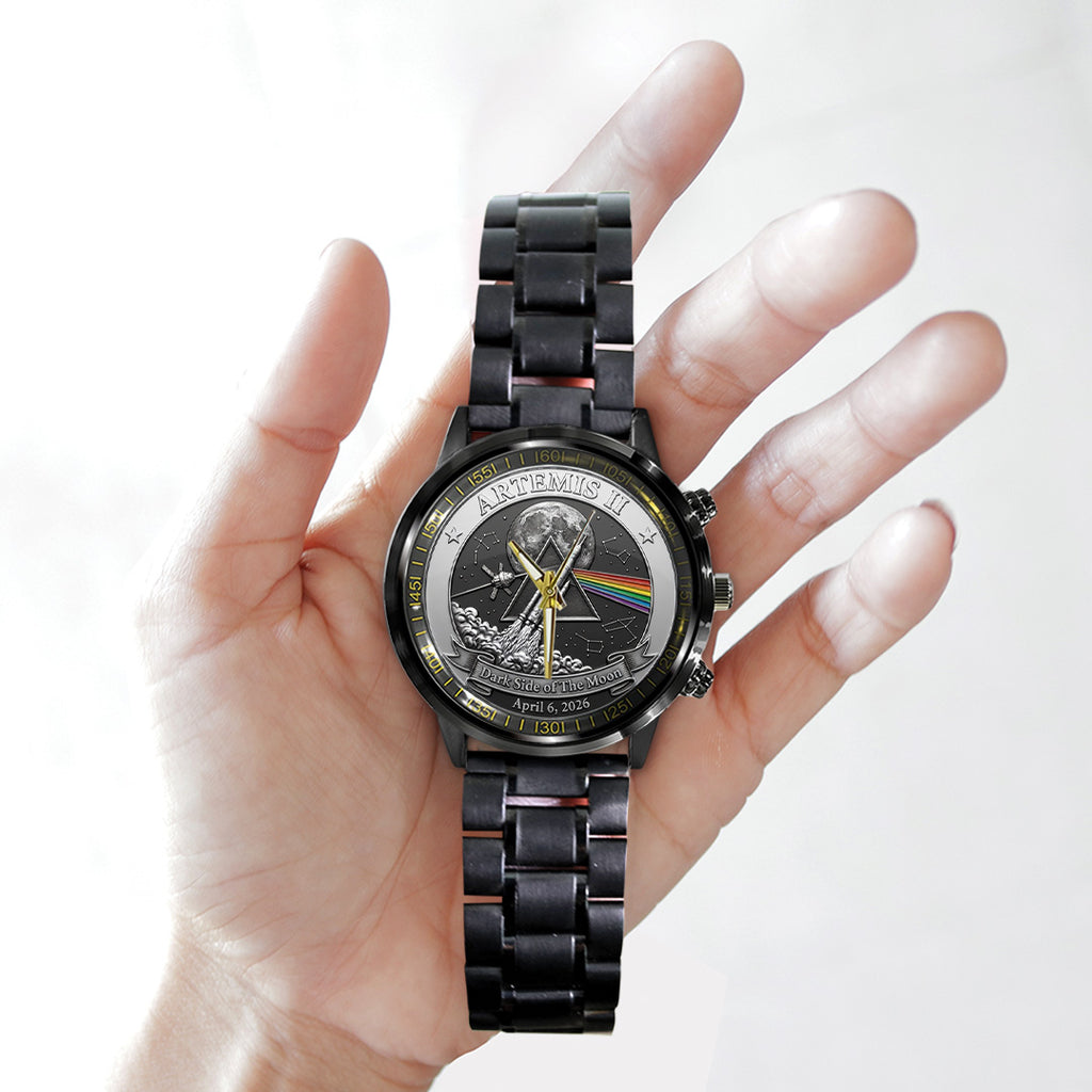 Pink Floyd x Artemis II Black Stainless Steel Watch – TANTN22408