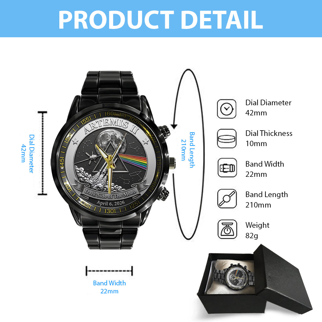 Pink Floyd x Artemis II Black Stainless Steel Watch – TANTN22408