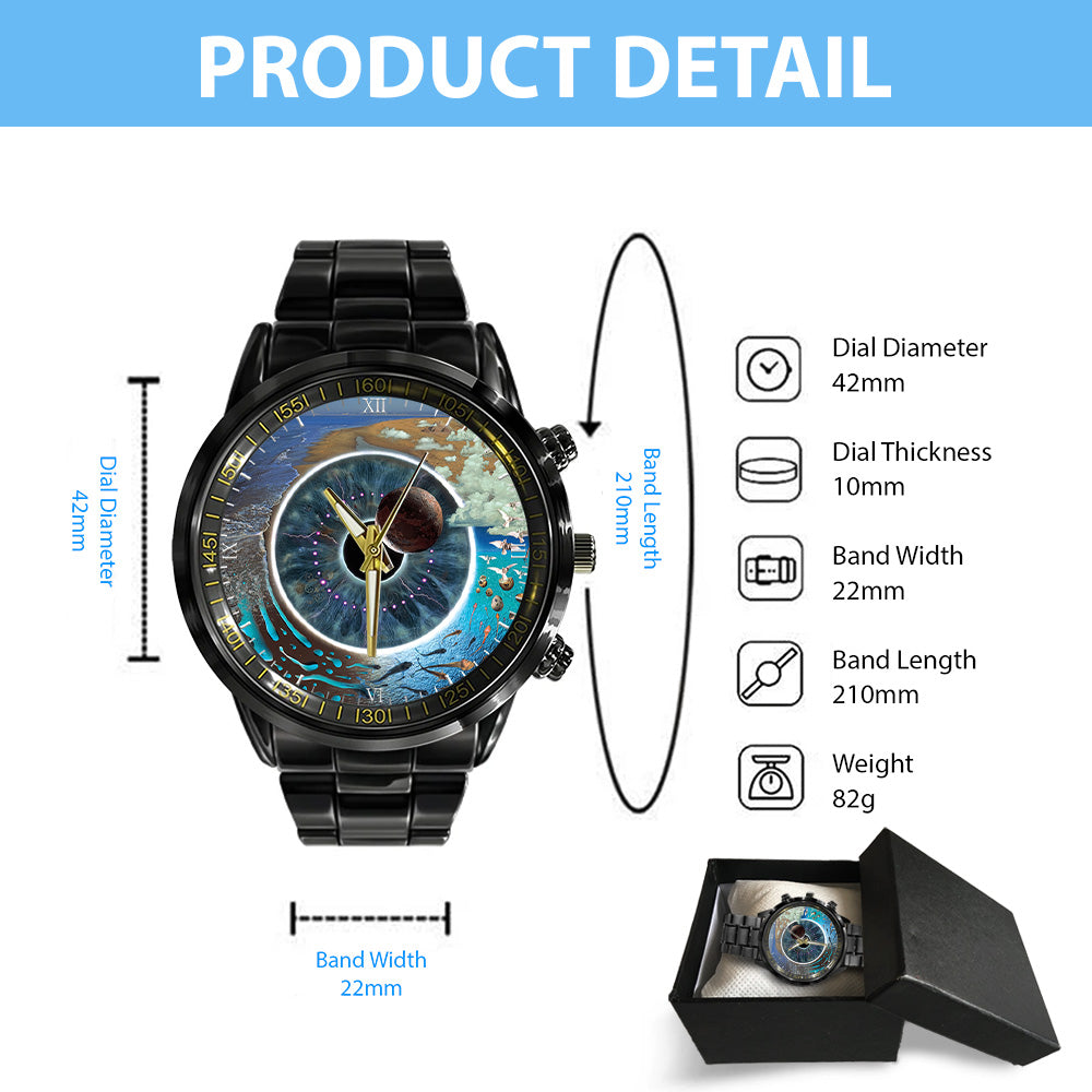 Pink Floyd Black Stainless Steel Watch – GNE 317