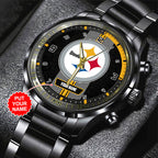 Personalized Pittsburgh Steelers Black Stainless Steel Watch – TANTN16033