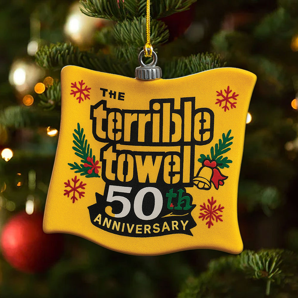 Pittsburgh Steelers The Terrrible Towel 2025 Custom Shape 2-sided Acrylic Ornament – MAITM13707