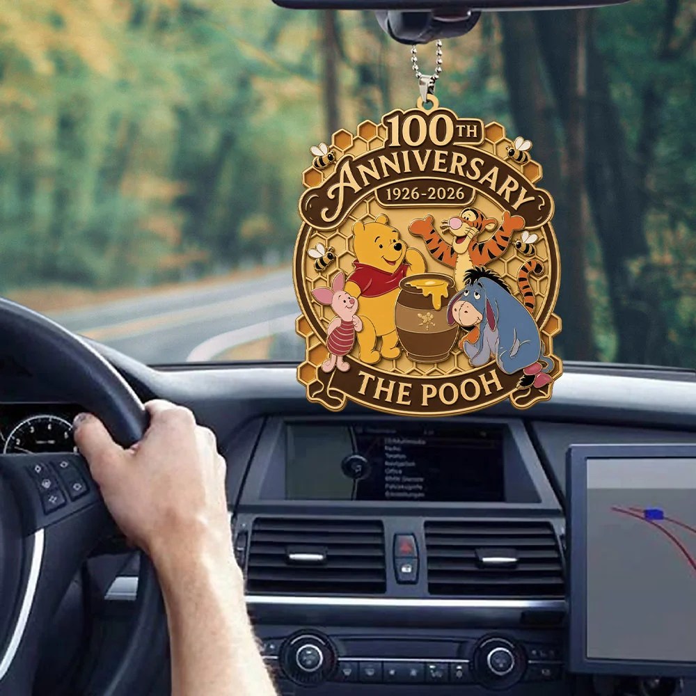 Winnie-the-Pooh 100th Anniversary Custom shape 2-sided Acrylic Car Ornament – GNE8853