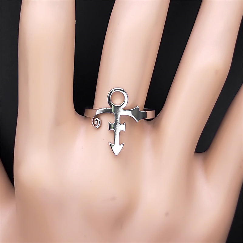Prince Memorial Symbol Stainless Steel Ring – MAITMDROP055