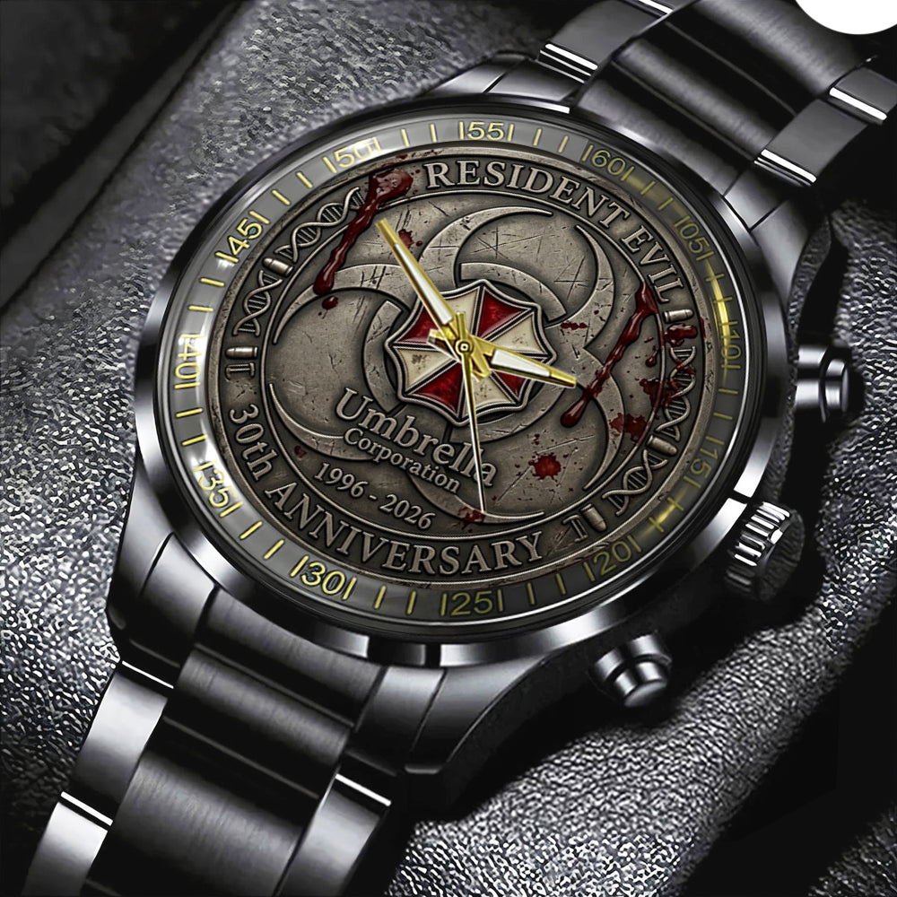 Resident Evil 30th Anniversary Black Stainless Steel Watch – TMTHU4533