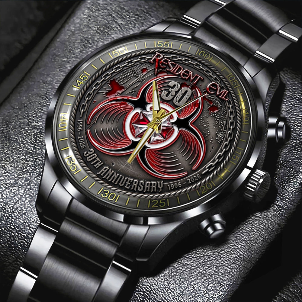 Resident Evil 30th Anniversary Black Stainless Steel Watch – TMTHU4606