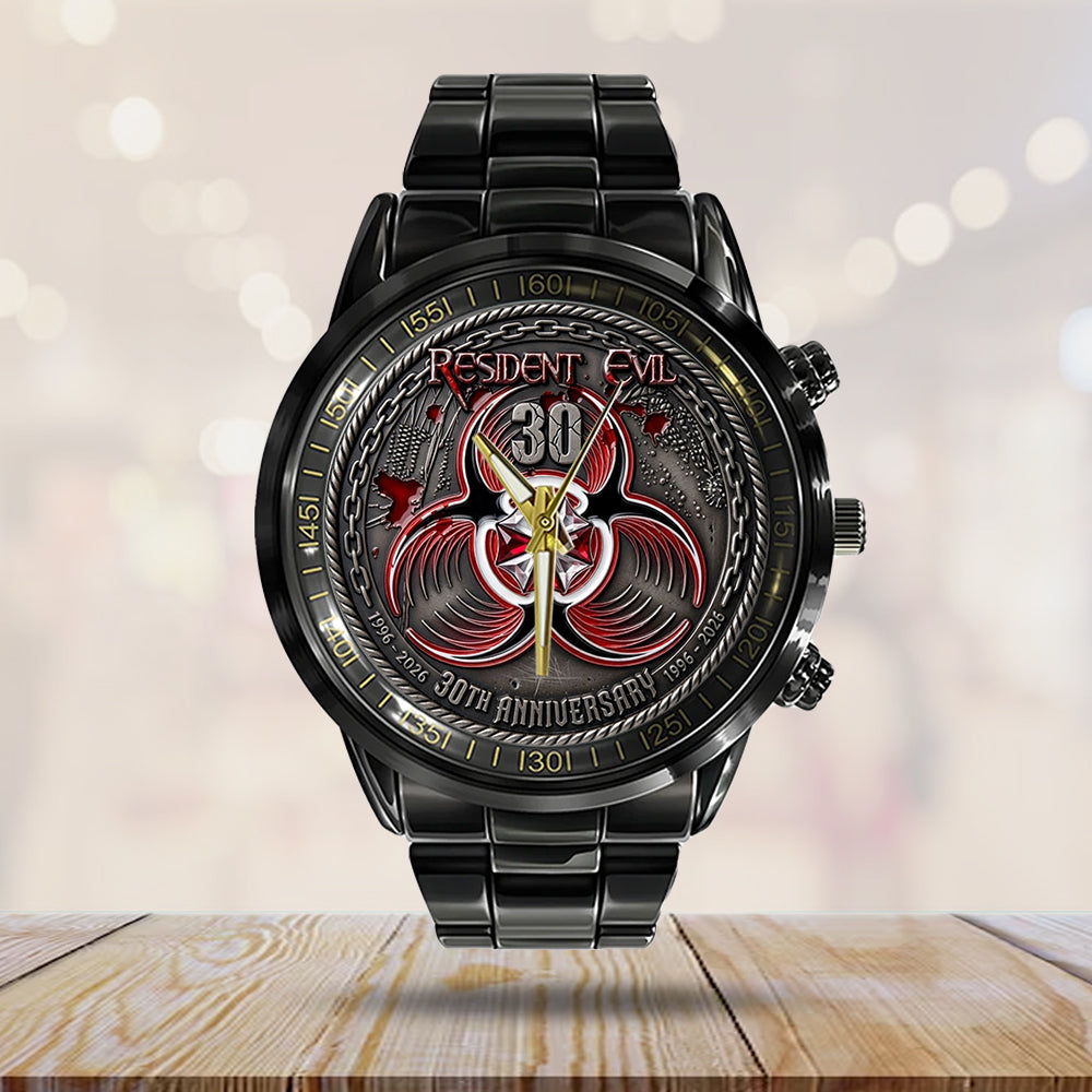 Resident Evil 30th Anniversary Black Stainless Steel Watch – TMTHU4606