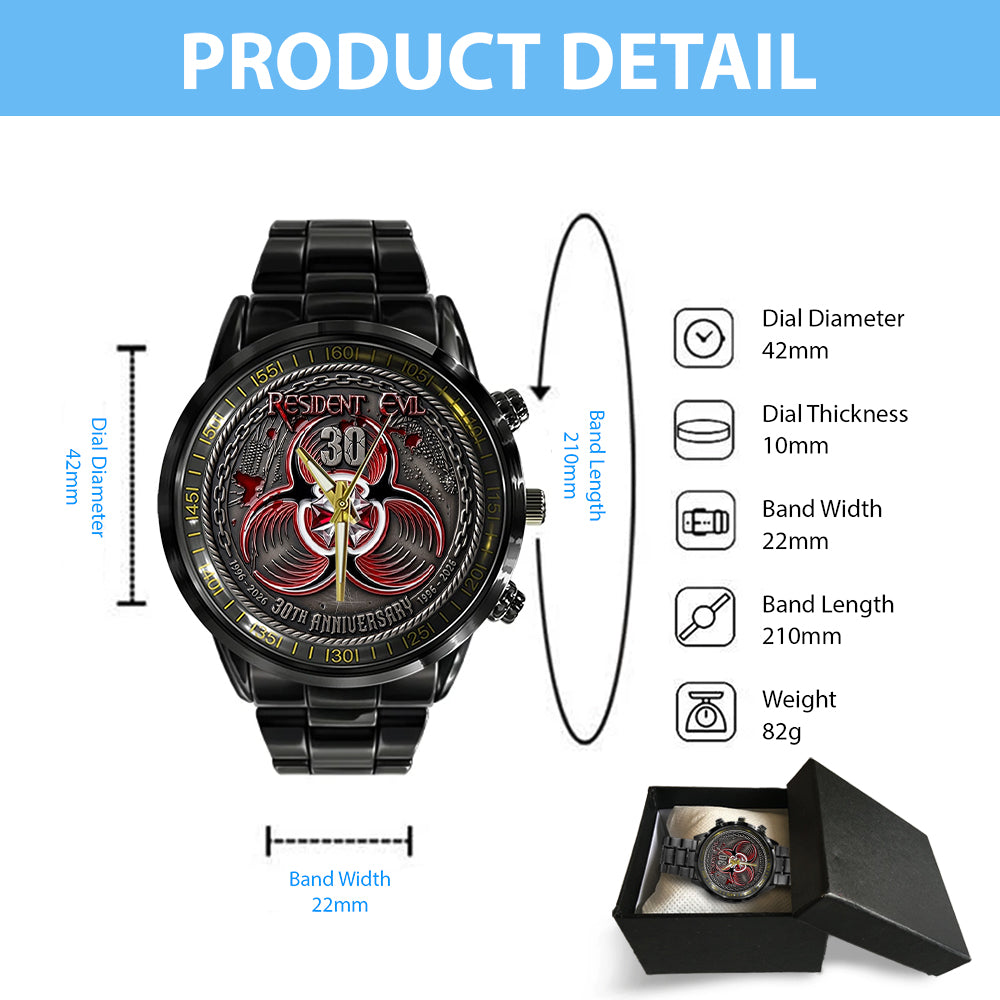 Resident Evil 30th Anniversary Black Stainless Steel Watch – TMTHU4606