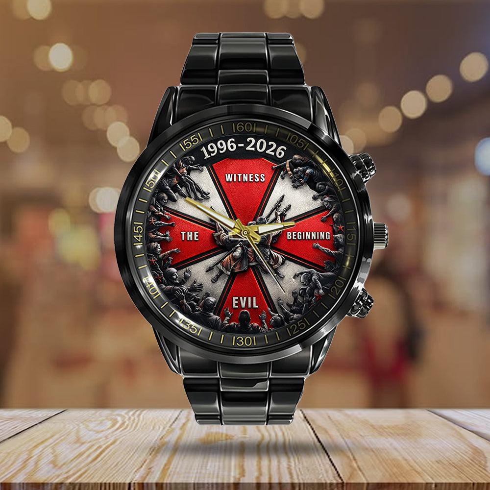 Resident Evil 30th Anniversary Black Stainless Steel Watch – TMTHU4748