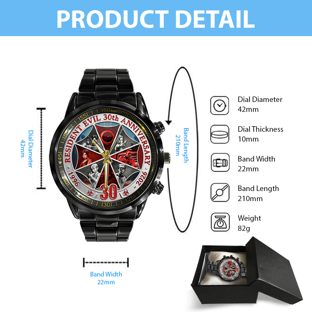 Resident Evil Requiem Black Stainless Steel Watch – TANTN21912